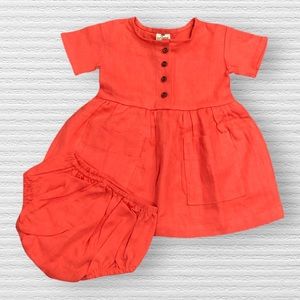 Little Poppy Co. Linen Dress With Bloomers